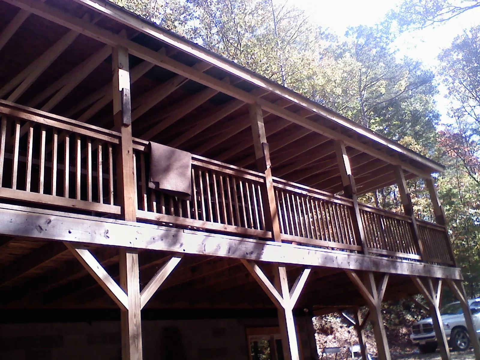 Timber framing under a new elevated porch and deck — Roof Leak Repair in Roma by Roofing Brothers